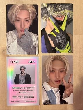 Set of four OFFICIAL Mingi of Ateez photocards (set #4)